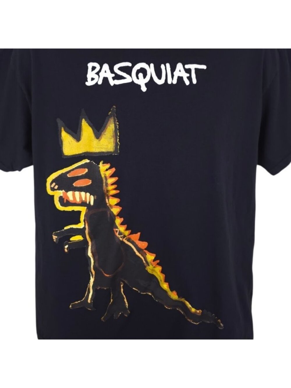 Jean Michel Basquiat T Shirt Mens Size Large Black King T Rex Art Tee